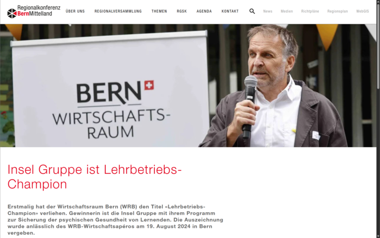 Ausgezeichnetes Resilienzprogramm f&uuml;r Lernende: Inselgruppe wird Lehrbetriebschampion