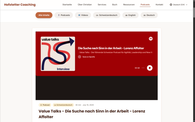 &Ouml;ffentlicher Beitrag: Podcast zum Thema Sinn in der Arbeit